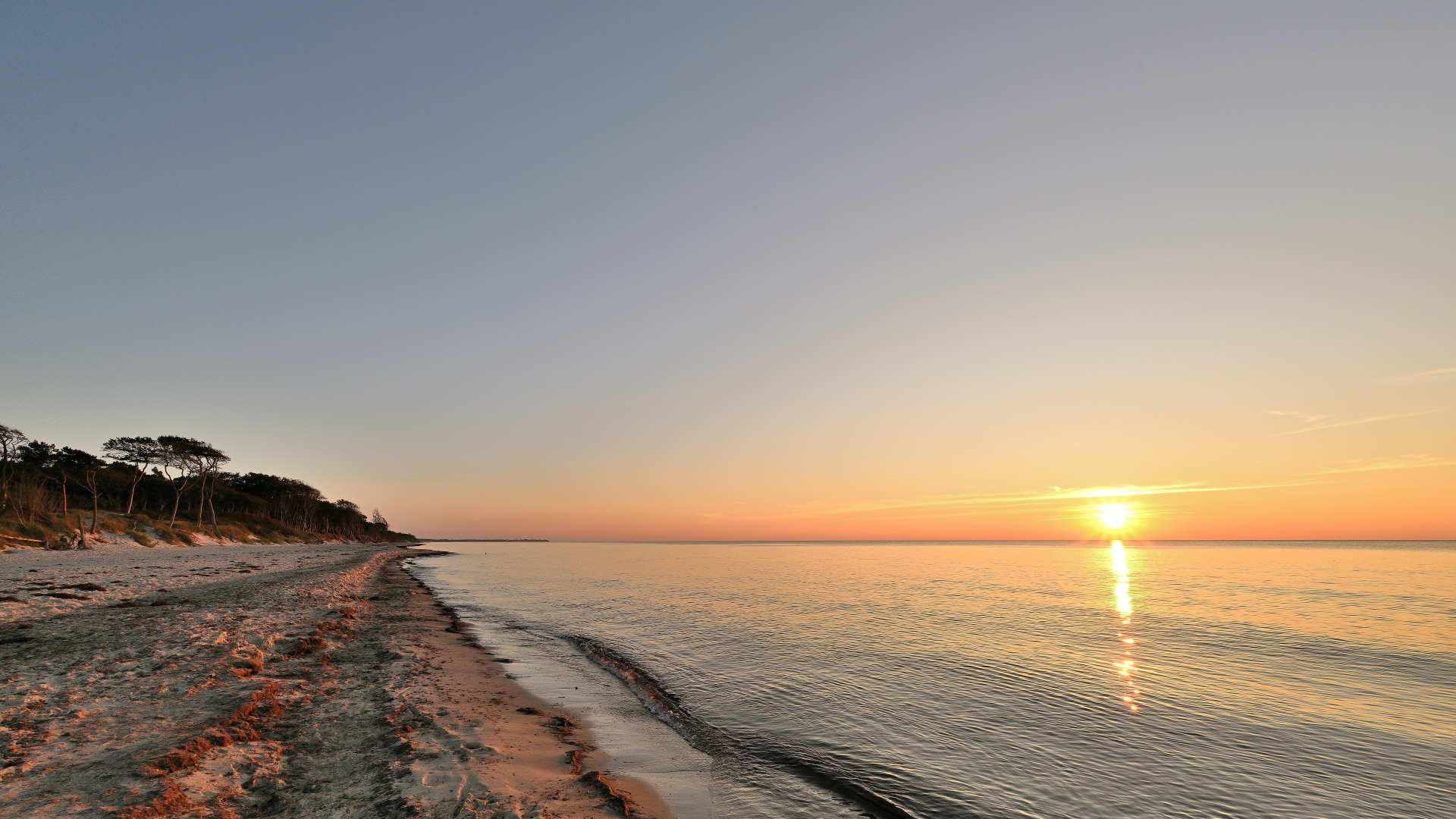 Sonnenuntergang am Weststrand